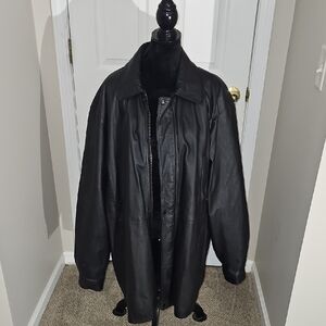 Men's Black 100% Leather Jacket, Heavy,lined,